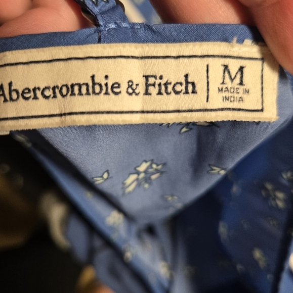 Abercrombie & Fitch V Neck Strappy Peplum Top Size Medium Blue Floral - Picture 4 of 5